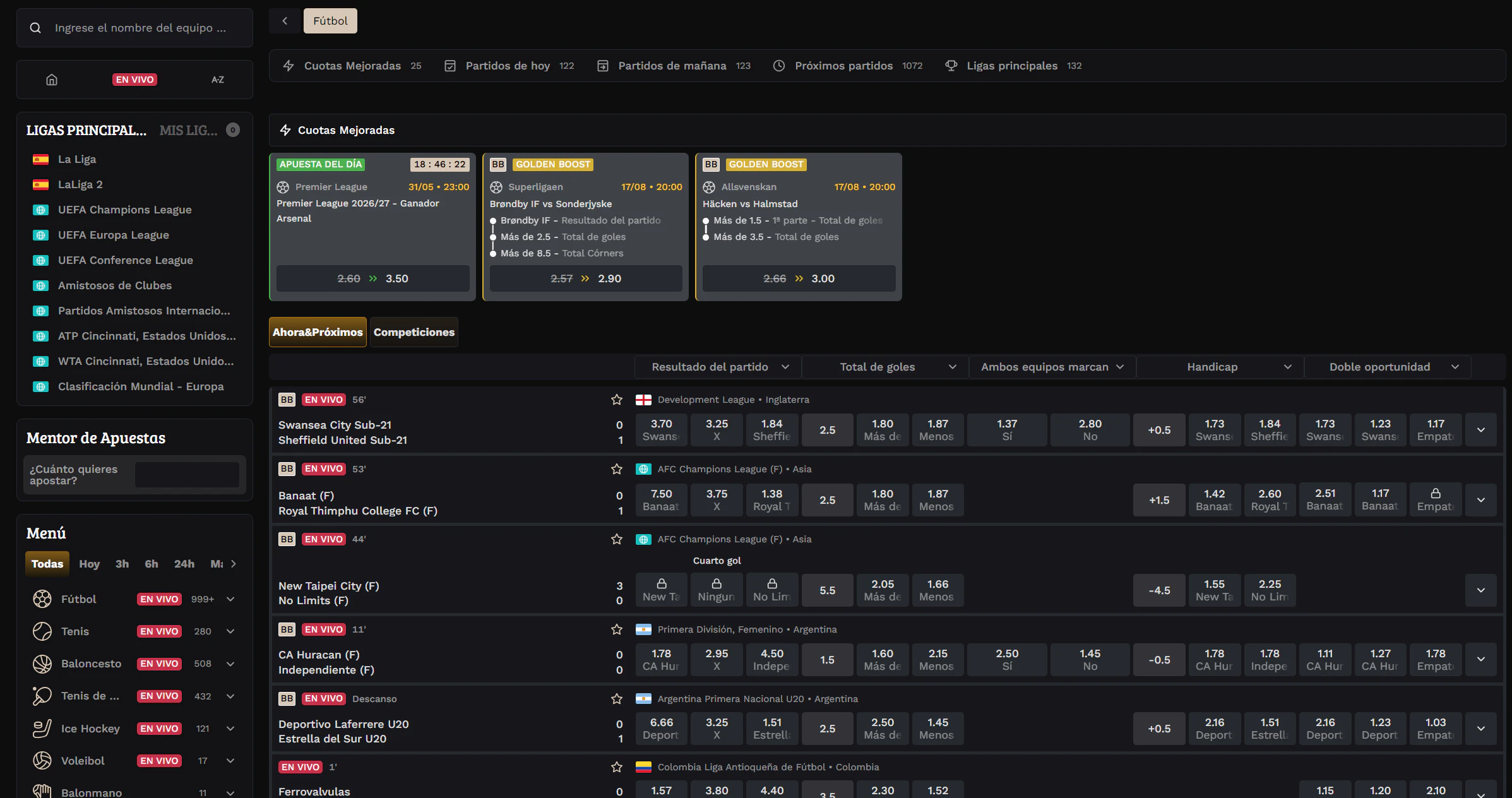 Apuestas deportivas y eSports en Wildsino Casino